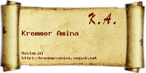 Kremmer Amina névjegykártya